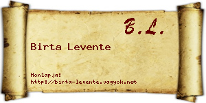 Birta Levente névjegykártya